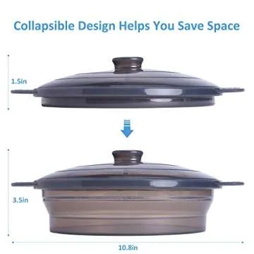 Euchoiz Microwave Steamer Cooker - Collapsible Silicone Steamer with Lid for Easy Vegetable and Meal...