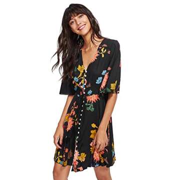 Milumia Vintage Boho Floral Party Dress Perfect for Summer