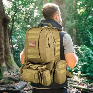 CVLIFE Tactical Backpack Military Army Rucksack 60L Large Assault Pack Detachable Molle Bag