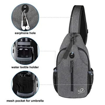 WATERFLY Crossbody Sling Backpack for Travel & Hiking