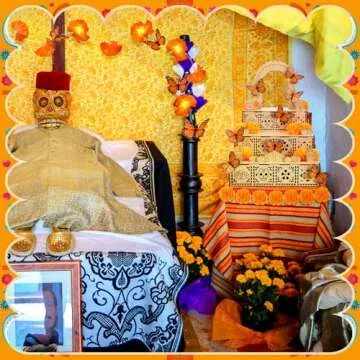 34 Pcs Dia de los Muertos Ofrenda Wooden Box Set