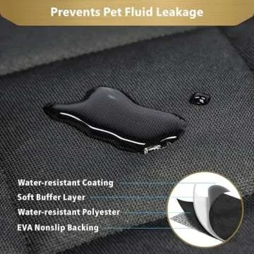 F-color SUV Cargo Liner for Dogs - Water Resistant and Non-Slip Pet Cover with Bumper Flap