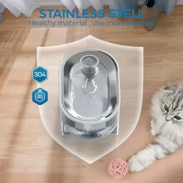 Cat Water Fountain, 84oz/2.5L Automatic Pet Water Fountain Dog Water Dispenser with a Stainless Stee...