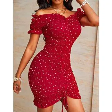Summer Off Shoulder Bodycon Dress for Women - PRETTYGARDEN