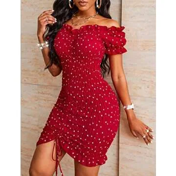 Summer Off Shoulder Bodycon Dress for Women - PRETTYGARDEN