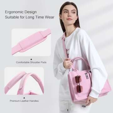 JIECH Canvas Tote Bag for Women with Pockets and Style