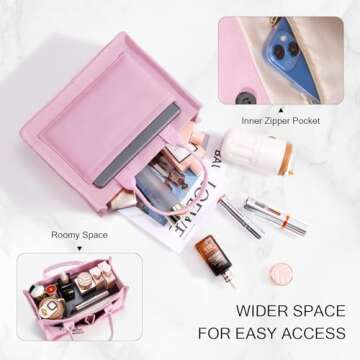 JIECH Canvas Tote Bag for Women with Pockets and Style