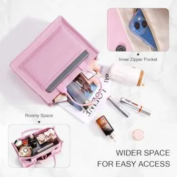 JIECH Canvas Tote Bag for Women with Pockets and Style