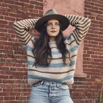 Lion Brand Hue + Me Yarn for Knitting, Crocheting, and Crafting, Bulky and Thick, Soft Acrylic and Wool Yarn, Bellini, (1-Pack)