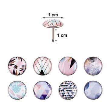 80 Pieces Creative Nordic Style Steel Push Pins for Photos, Maps, and Bulletin Boards