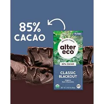 Alter Eco | Classic Blackout | 85% Pure Dark Cocoa, Fair Trade, Organic, Non-GMO, Gluten Free Dark Chocolate Bar, 12 Bars