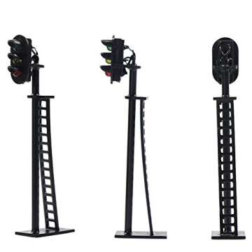 JTD04 5pcs Model Railway 3-Light Block Signals G/Y/R HO Scale 6.8cm 12V Led New