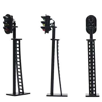 JTD04 5pcs Model Railway 3-Light Block Signals G/Y/R HO Scale 6.8cm 12V Led New