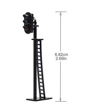 JTD04 5pcs 3-Light Model Railway Signals for HO Scale