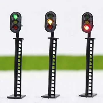 JTD04 5pcs 3-Light Model Railway Signals for HO Scale