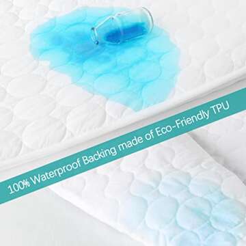 Crib Mattress Protector Sheets Waterproof 2 Pack, Quilted Crib Mattress Pad Cover Fitted Fits for Baby Toddler Bed Mattress, White, 52” x 28”