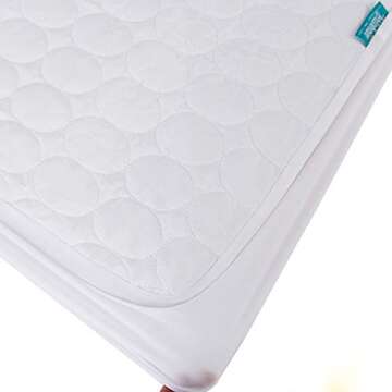 Crib Mattress Protector Sheets Waterproof 2 Pack, Quilted Crib Mattress Pad Cover Fitted Fits for Baby Toddler Bed Mattress, White, 52” x 28”