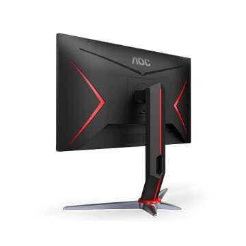 AOC 27G2 27" Frameless Gaming IPS Monitor, FHD 1080P, 1ms 144Hz, NVIDIA G-SYNC Compatible + Adaptive-Sync, Height Adjustable, 3-Year Zero Dead Pixel Guarantee, Black/Red