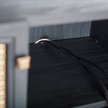 SAFAVIEH Home Collection Piran Black and Gold 4-Door 2-Shelf Media (65-inch Flat Screen) TV Stand