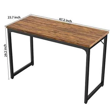 Foxemart 47 Inch Computer Desk Sturdy Office Desks 47” Modern PC Laptop Notebook Study Writing Table for Home Office Workstation, Rustic Brown
