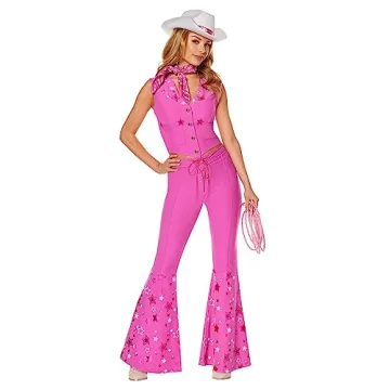 Spirit Halloween Barbie Movie Adult Cowboy Costume | Stunning Pink Cowgirl Outfit