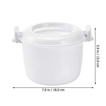 Microwave Rice Cooker Rice Steamer: Round Microwave Food Container Microwaveable Rice Pasta Cooker M...