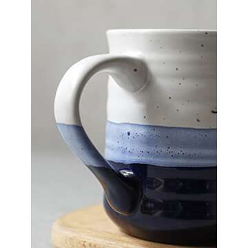 DOWAN 20 oz Coffee Mugs, Large Mugs with Word Blessed Grateful, Porcelain Coffee Cup, Thank You Gifts for Mom Dad, Set of 2