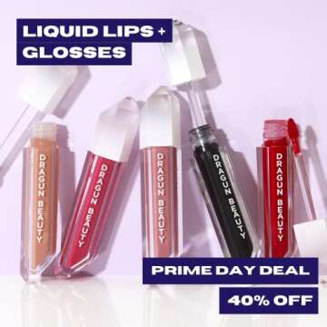 DRAGUN BEAUTY DragunGlass Clear Lip Gloss, Crystal – Transparent Lip Gloss Clear, High Shine, Shee...