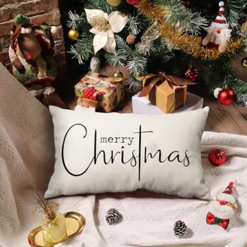 Festive Christmas Pillow Covers Cotton Linen Sofa Decor