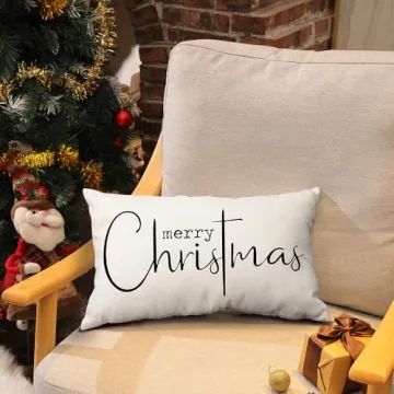 Festive Christmas Pillow Covers Cotton Linen Sofa Decor