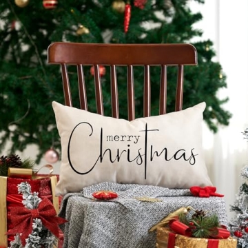 Festive Christmas Pillow Covers Cotton Linen Sofa Decor