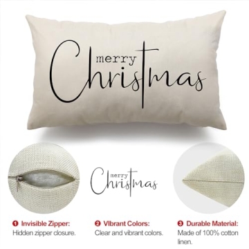Festive Christmas Pillow Covers Cotton Linen Sofa Decor