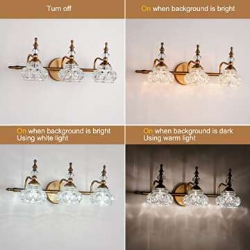 DJFHKO Vintage Brass Vanity Light Fixtures - Bathroom Lighting