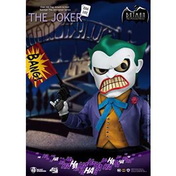 Beast Kingdom Batman The Animated Series: The Joker EAA-102 Egg Attack Action Figure, Multicolor