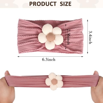 Baby Flower Headbands - 3 Pack Nylon Hair Accessories