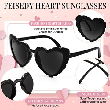 Trendy FEISEDY Heart Shaped Sunglasses for Women