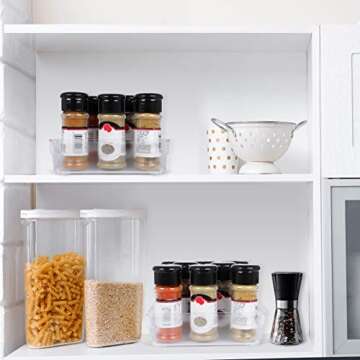 Kootek 8 Pack Desk Drawer Organizer Tray Square Plastic Bathroom Organizers Customize Layout Vanity Trays Storage Bins Dividers for Cosmetic Makeup Dresser Kitchen Office Supplies