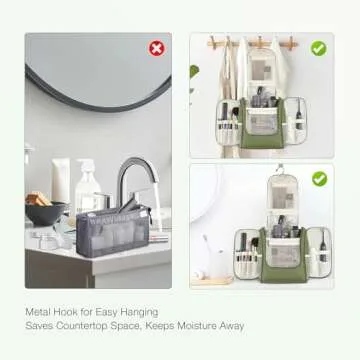 MULISOFT Travel Toiletry Bag for Women & Man, Extra Large Toiletry Bag, Portable Hanging Toiletries Bag, Water Resistant Dopp Kit for Toiletries, Cosmetics, Big Comparment Travel Makeup Bag, Black