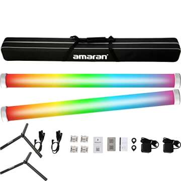 Aputure Amaran PT4c 2-Light Production Kit 32w RGBWW Pixels Tube LED 120cm/47.2Inch Led Video Light Wand