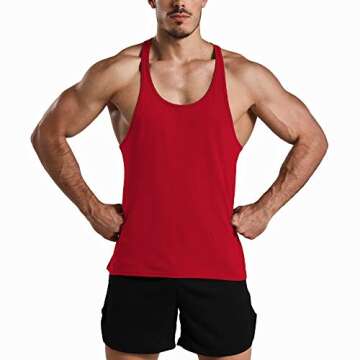 Men's 3 Pack Athletic Stringer Tank Tops - GYM REVOLUTION