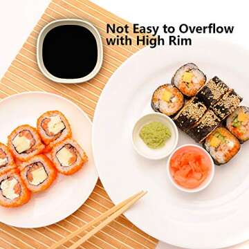 6PCS 4.5 OZ Small Dessert Bowls, 3.7 x 3.7 x 1.2 In Stacked Pinch Bowls, Wheat Straw Mini Prep Bowls, Unbreakable Dipping Saucers for Side Dishes, Seasoning, Snack, Appetizer (Multicolor)