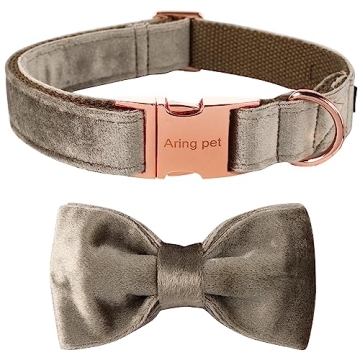 Luxury ARING PET Bowtie Dog Collar - Adjustable Velvet Design