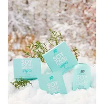 ella+mila Soy Nail Polish Remover Wipes Non-Acetone Lint Free Nail Wipes - Non-Toxic Fingernail Polish Remover - Unscented & Enriched with Vitamins A,C & E (5 Pack)