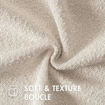 MIULEE Textured Beige Boucle Pillow Cover for Comfort