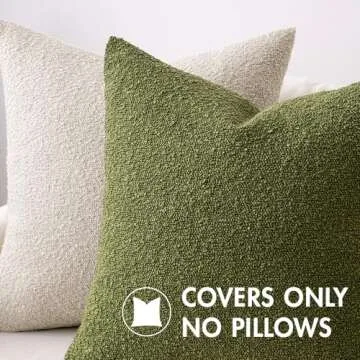 MIULEE Textured Beige Boucle Pillow Cover for Comfort