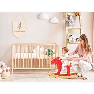 Nursery Scripture Bible Verse-Christian Botanical Decor-Canvas Hanging Pennant Flag Banner Wall Sign Decor Gift for Nursery Bedroom Playroom Front Door Baby Kids Girl Boy Teen- Birthday Christmas Gift