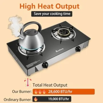 Compact 2 Burner Propane Stove for Outdoor Cooking