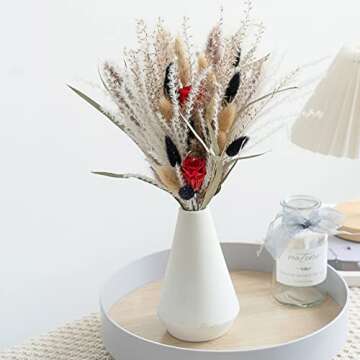 XHXSTORE 60pcs Dried Bunny Tails Flowers Black Pampas Grass Dried Flowers Bulk Natural Lagurus Ovatus Dried Floral Arrangement Dry Flowers for Boho Home Wedding DIY Craft Decoration (16")