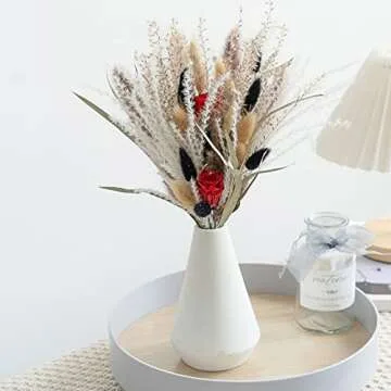 XHXSTORE 60pcs Dried Bunny Tails Flowers Black Pampas Grass Dried Flowers Bulk Natural Lagurus Ovatus Dried Floral Arrangement Dry Flowers for Boho Home Wedding DIY Craft Decoration (16")