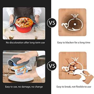 Trivet Mats Silicone Pot Holders Set of 4 for Kitchen